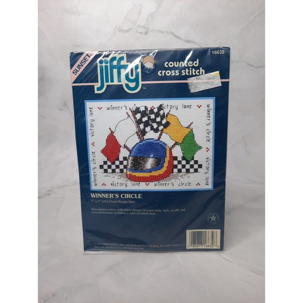 1995 Dimensions Sunset Jiffy Counted Cross Stitch Kit Winner's Circle 7x5